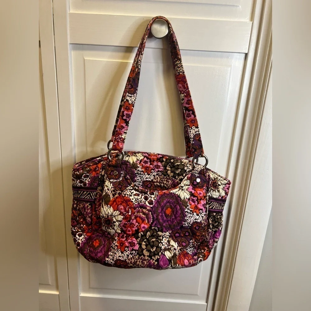 Vera Bradley Rosewood Shoulder Bag Color Purple,Pink,Brown, And Orange